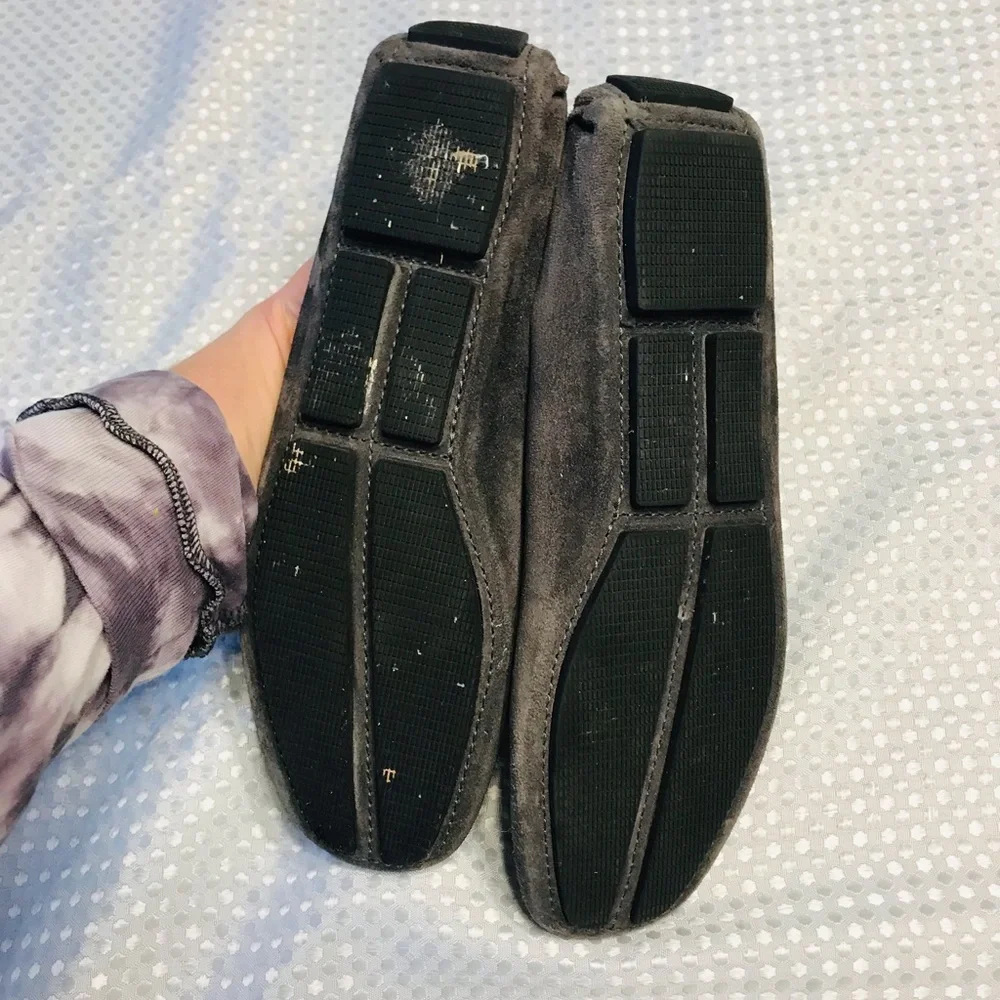 Manolo blahnik Suede‎ Driver Loafer Gray/Pink